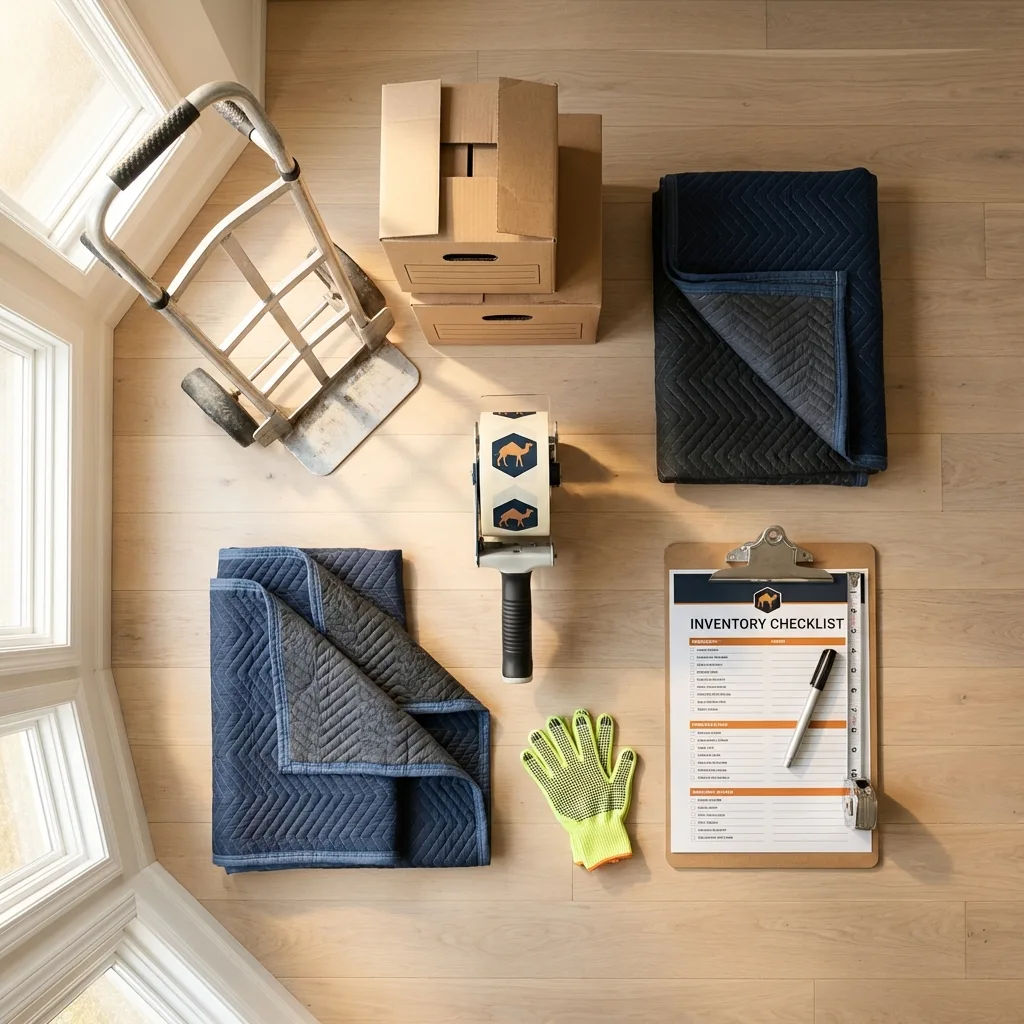 Professional moving supplies and packing materials layout for Leachville residential relocations